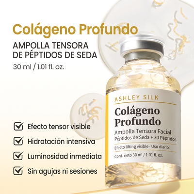 Ashley Silk — Ampolla de Pépticos de Seda y 30 Péptidos Efecto Tensor Visible Sin Agujas · 30 ml