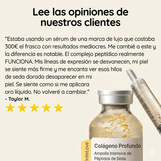 Ashley Silk — Ampolla de Pépticos de Seda y 30 Péptidos Efecto Tensor Visible Sin Agujas · 30 ml